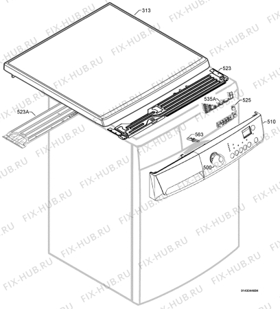 Взрыв-схема стиральной машины Zanussi ZWN3145 - Схема узла Command panel 037